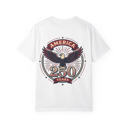 Patriotic Unisex T-Shirt, Celebrating America's 250th Anniversary, Vintage Eagle Design, Gift for Independence Day, USA Pride