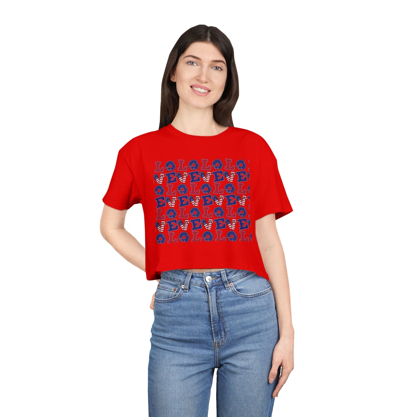 LOL Pattern Graphic Tee | Crop Top