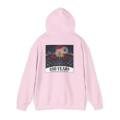 America 250 Years Eagle Graphic Hoodie | Fireworks Backprint