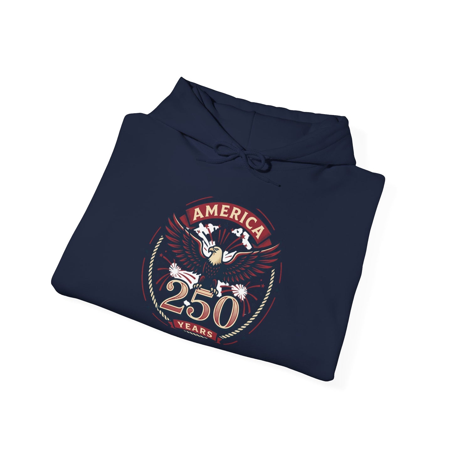 America 250 Years Eagle Graphic Hoodie | Fireworks Backprint