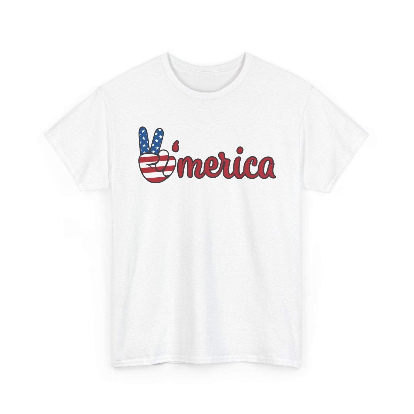 Merica Peace Hand graphic Tee | American Flag Popsicle back, Patriotic Fourth of July
