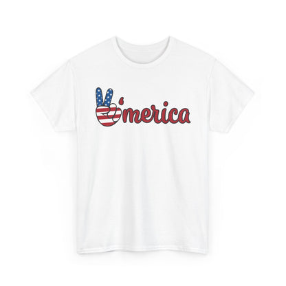 Merica Peace Hand graphic Tee | American Flag Popsicle back, Patriotic Fourth of July