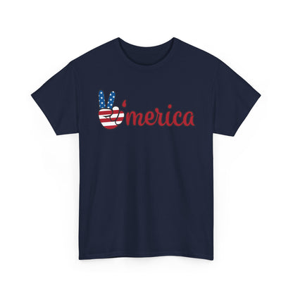 Merica Peace Hand graphic Tee | American Flag Popsicle back, Patriotic Fourth of July