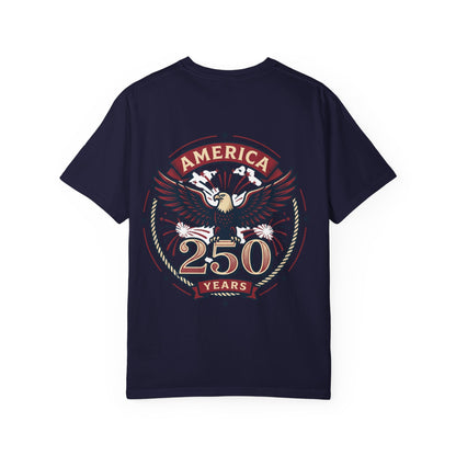 Patriotic Unisex T-Shirt, Celebrating America's 250th Anniversary, Vintage Eagle Design, Gift for Independence Day, USA Pride