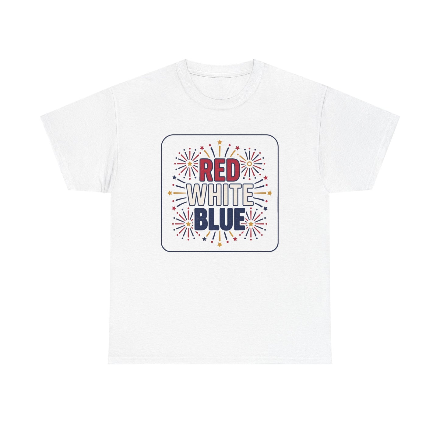 Red White Blue fireworks tee | Patriotic Fourth of July shirt