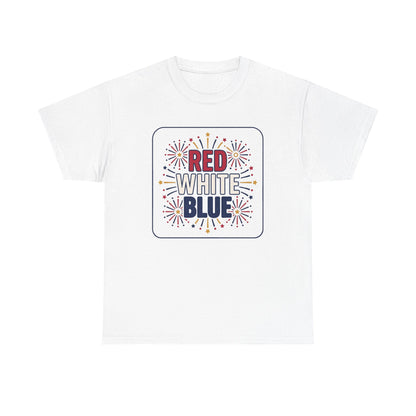 Red White Blue fireworks tee | Patriotic Fourth of July shirt