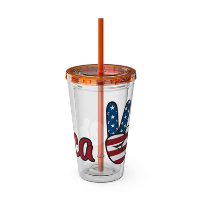 American Peace Sign tumbler 16oz