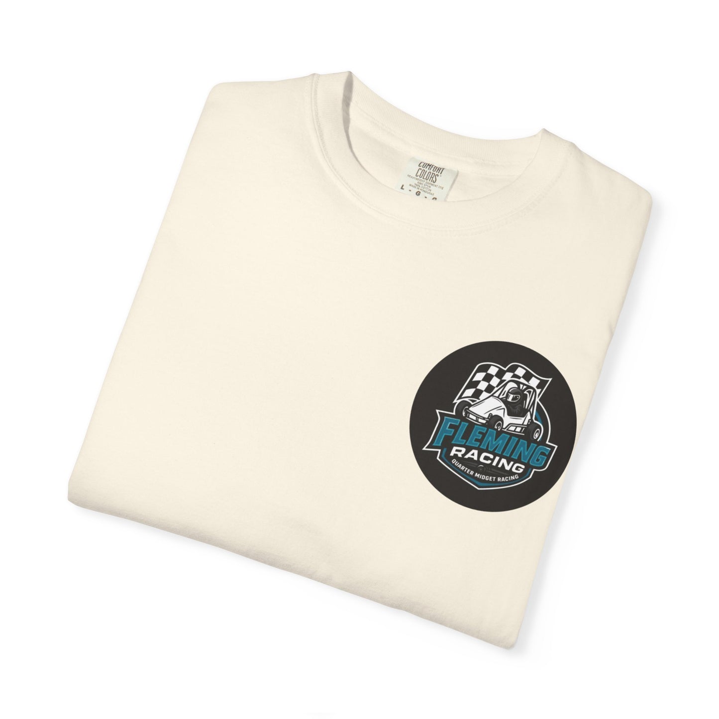Fleming Racing QM Logo T-Shirt | Checkered Flag Circle Design