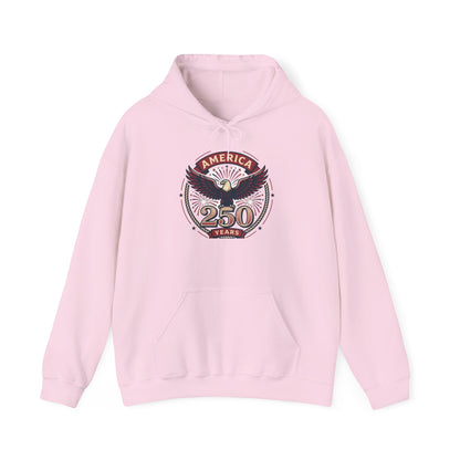 America 250 Years Eagle Graphic Hoodie | Fireworks Backprint