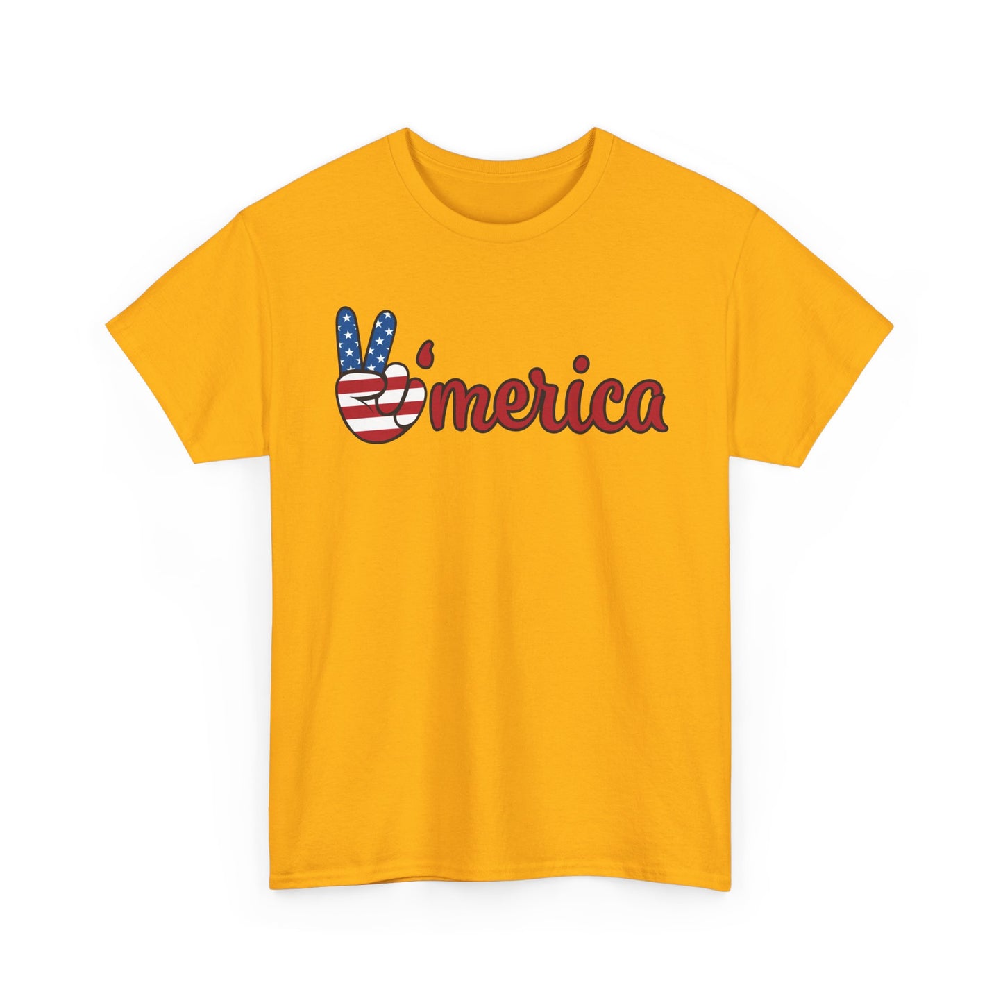 Merica Peace Hand graphic Tee | American Flag Popsicle back, Patriotic Fourth of July