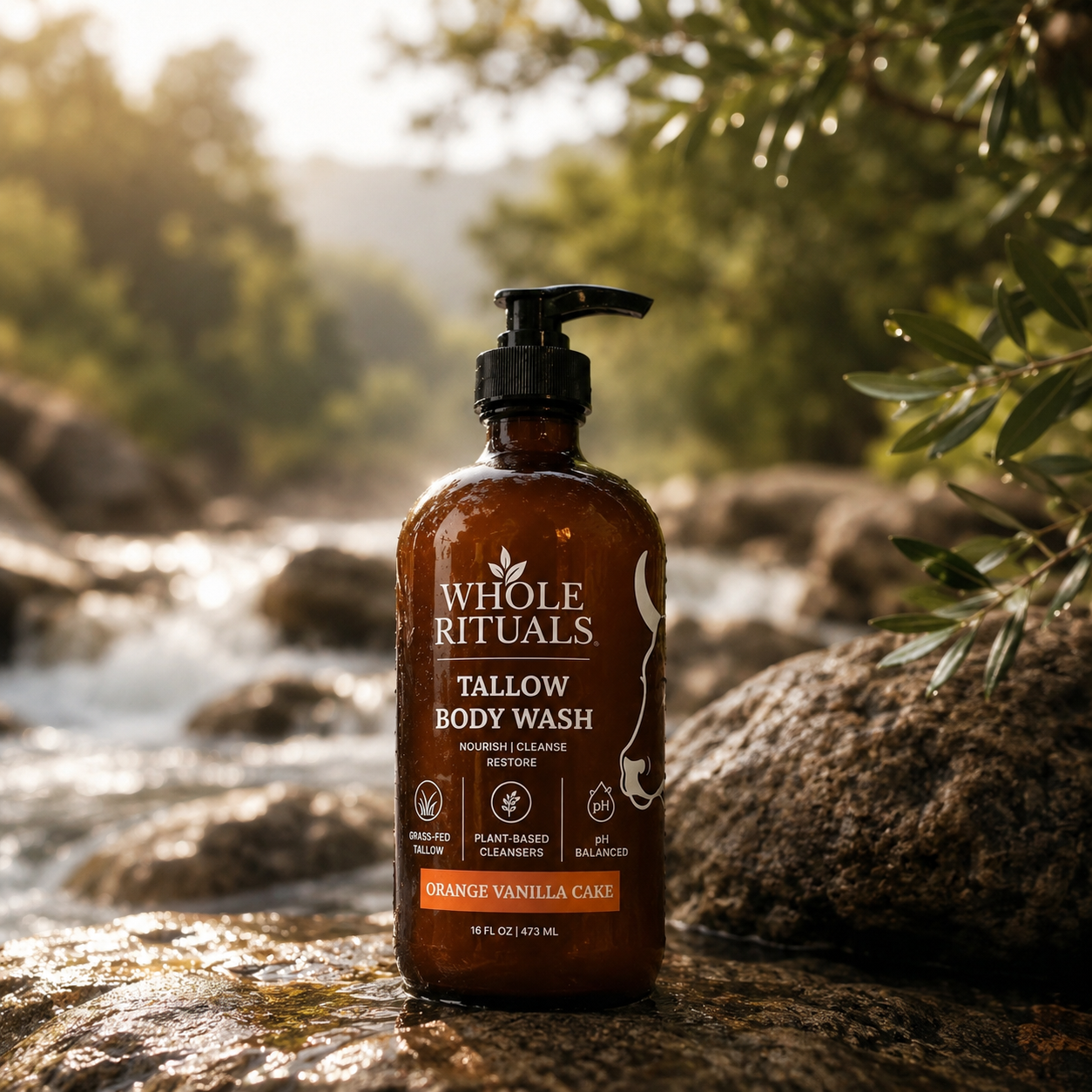 Orange Vanilla Cake Tallow Body Wash – 16 oz