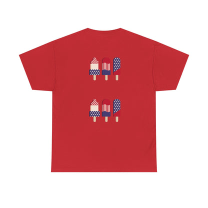 Merica Peace Hand graphic Tee | American Flag Popsicle back, Patriotic Fourth of July