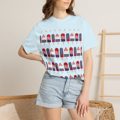 American Flag Popsicle T-shirt | Patriotic Fourth of July Ice Pop Tee