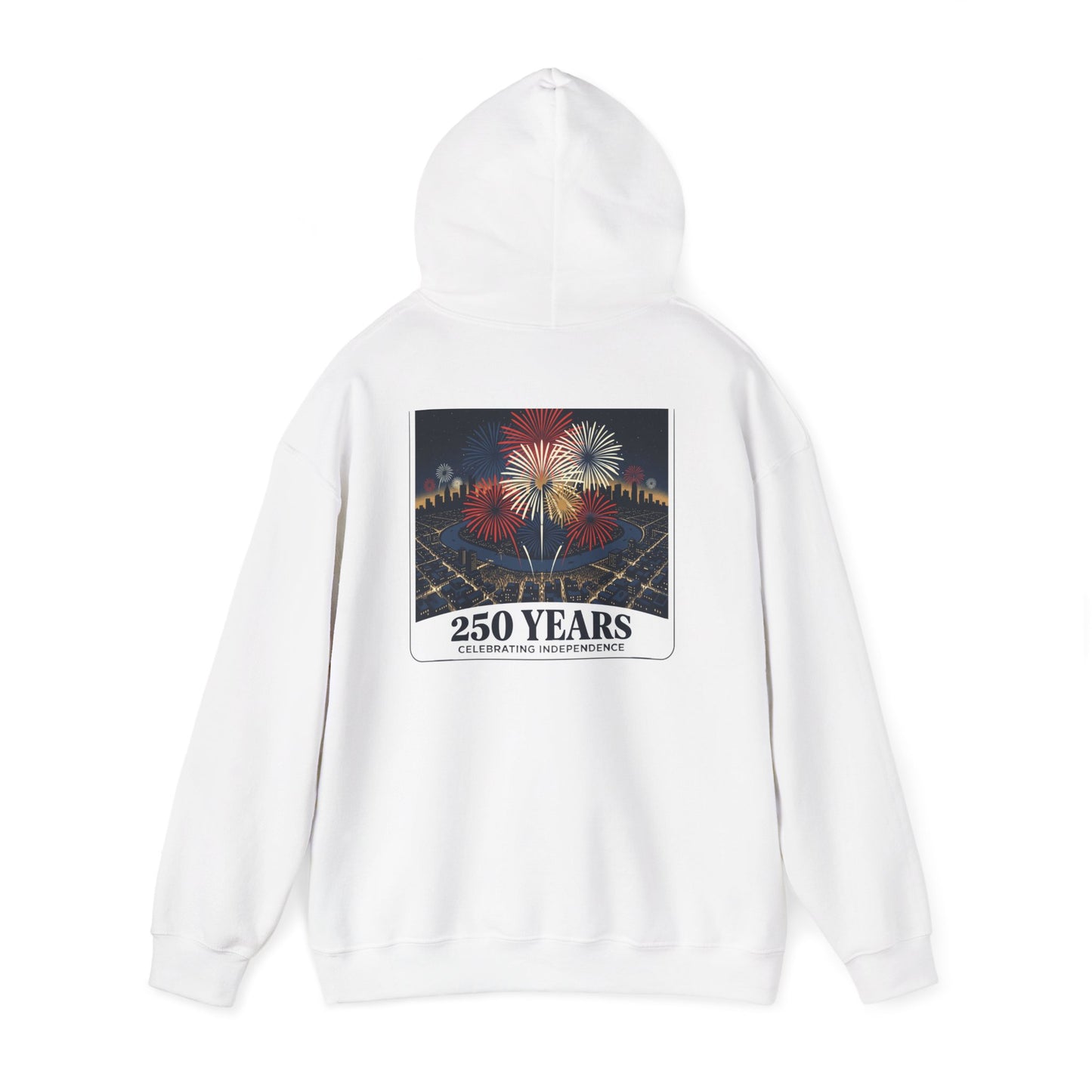 America 250 Years Eagle Graphic Hoodie | Fireworks Backprint