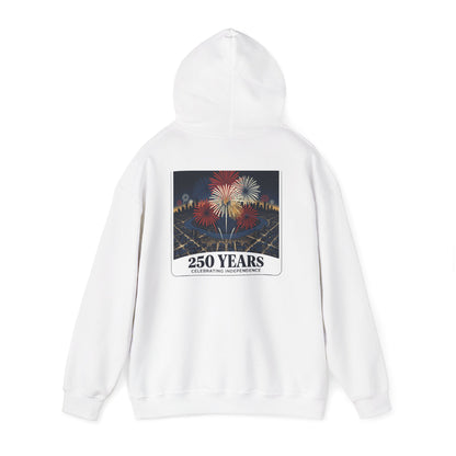 America 250 Years Eagle Graphic Hoodie | Fireworks Backprint