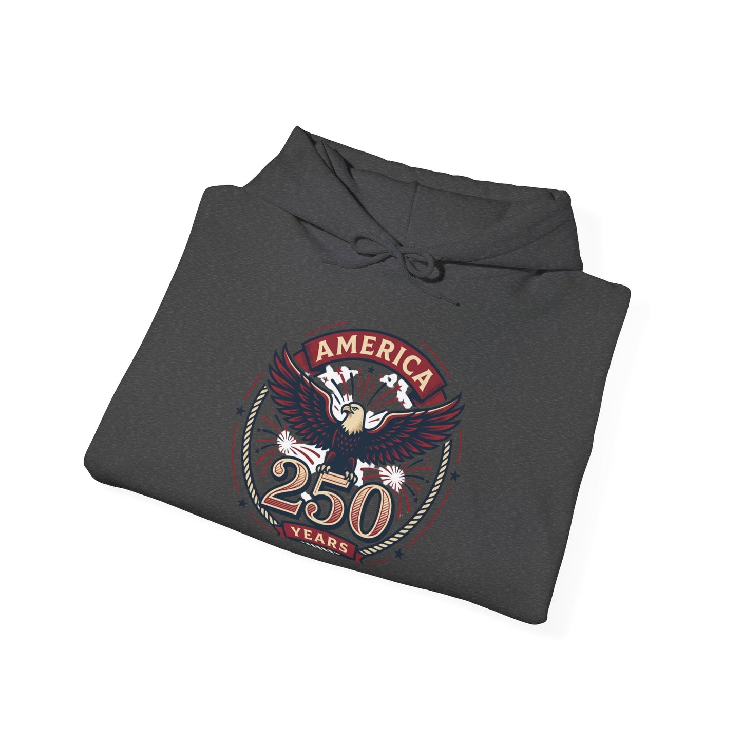 America 250 Years Eagle Graphic Hoodie | Fireworks Backprint
