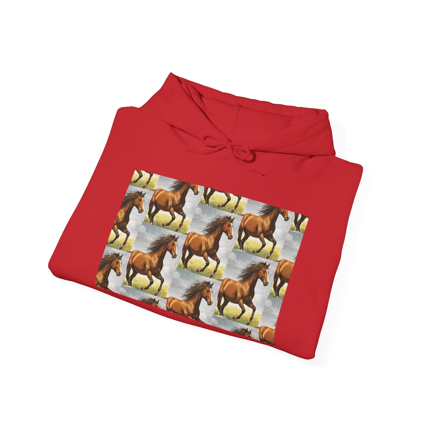 Brown Horse Pattern Hoodie | Galloping Horse Repeat Design