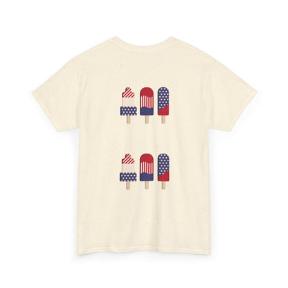 Merica Peace Hand graphic Tee | American Flag Popsicle back, Patriotic Fourth of July