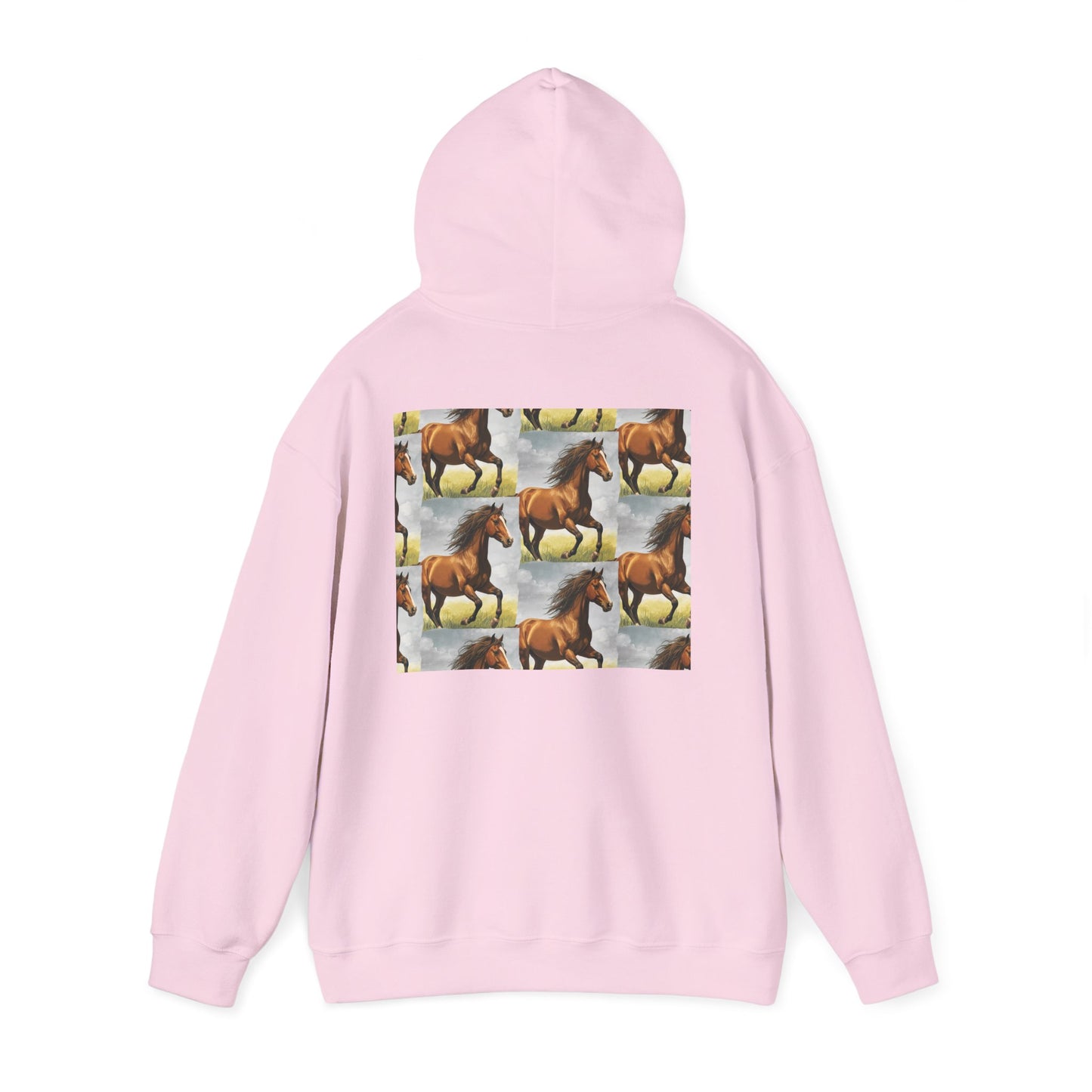 Brown Horse Pattern Hoodie | Galloping Horse Repeat Design