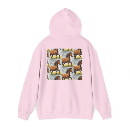 Brown Horse Pattern Hoodie | Galloping Horse Repeat Design