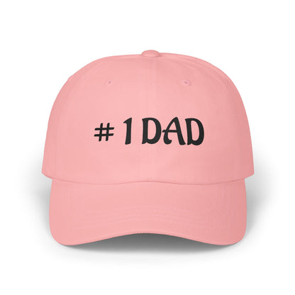 1 Dad Embroidered Dad Cap | White Baseball Hat