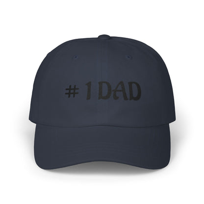 1 Dad Embroidered Dad Cap | White Baseball Hat