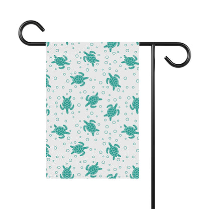 Teal Sea Turtle Pattern Garden Flag | House Banner