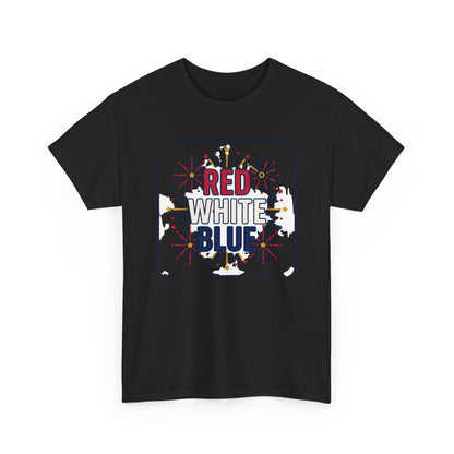 Red White Blue fireworks tee | Patriotic Fourth of July shirt
