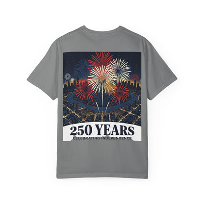 T-Shirt — 250 Years Celebrating Independence Fireworks Design