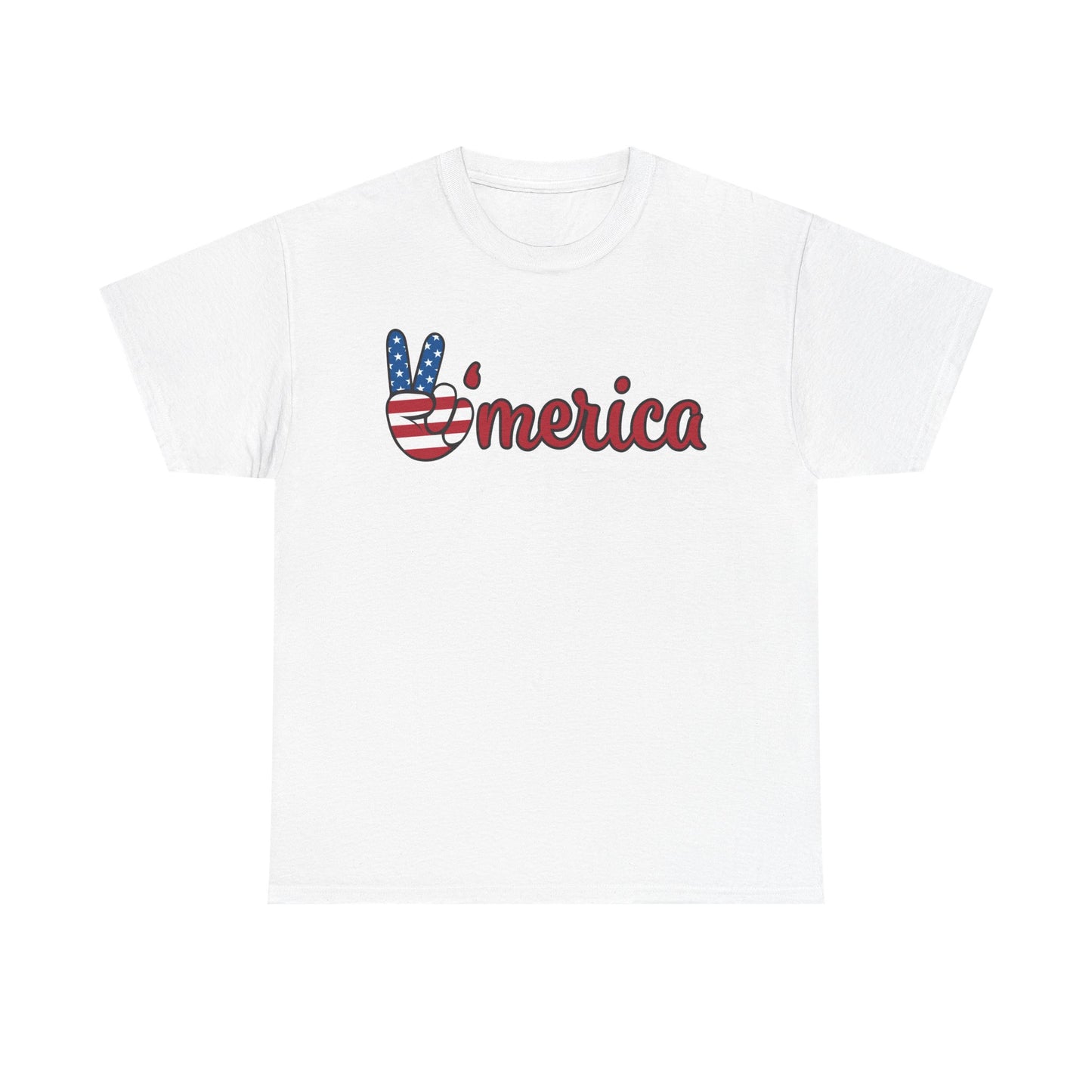 Merica Peace Hand graphic Tee | American Flag Popsicle back, Patriotic Fourth of July