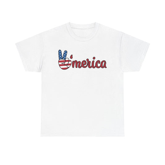 Merica Peace Hand graphic Tee | American Flag Popsicle back, Patriotic Fourth of July