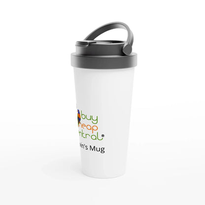 White 15oz Stainless Steel Travel Mug