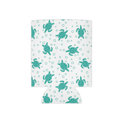 Turquoise Sea Turtles Can Cooler | Turtle Pattern Beverage Sleeve
