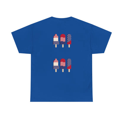Merica Peace Hand graphic Tee | American Flag Popsicle back, Patriotic Fourth of July