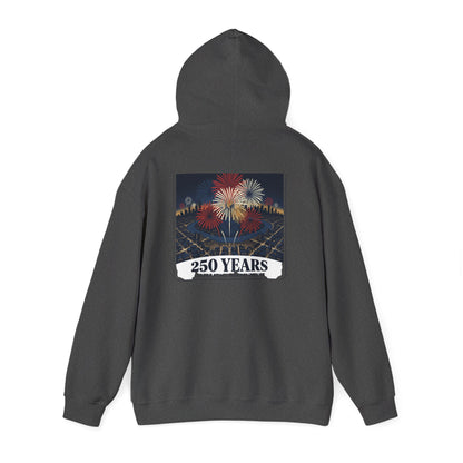 America 250 Years Eagle Graphic Hoodie | Fireworks Backprint