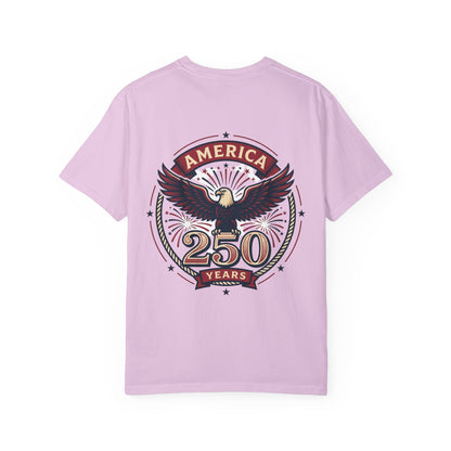 America Flag EST 1776-2026 T-Shirt | 250 Years Eagle Back Graphic