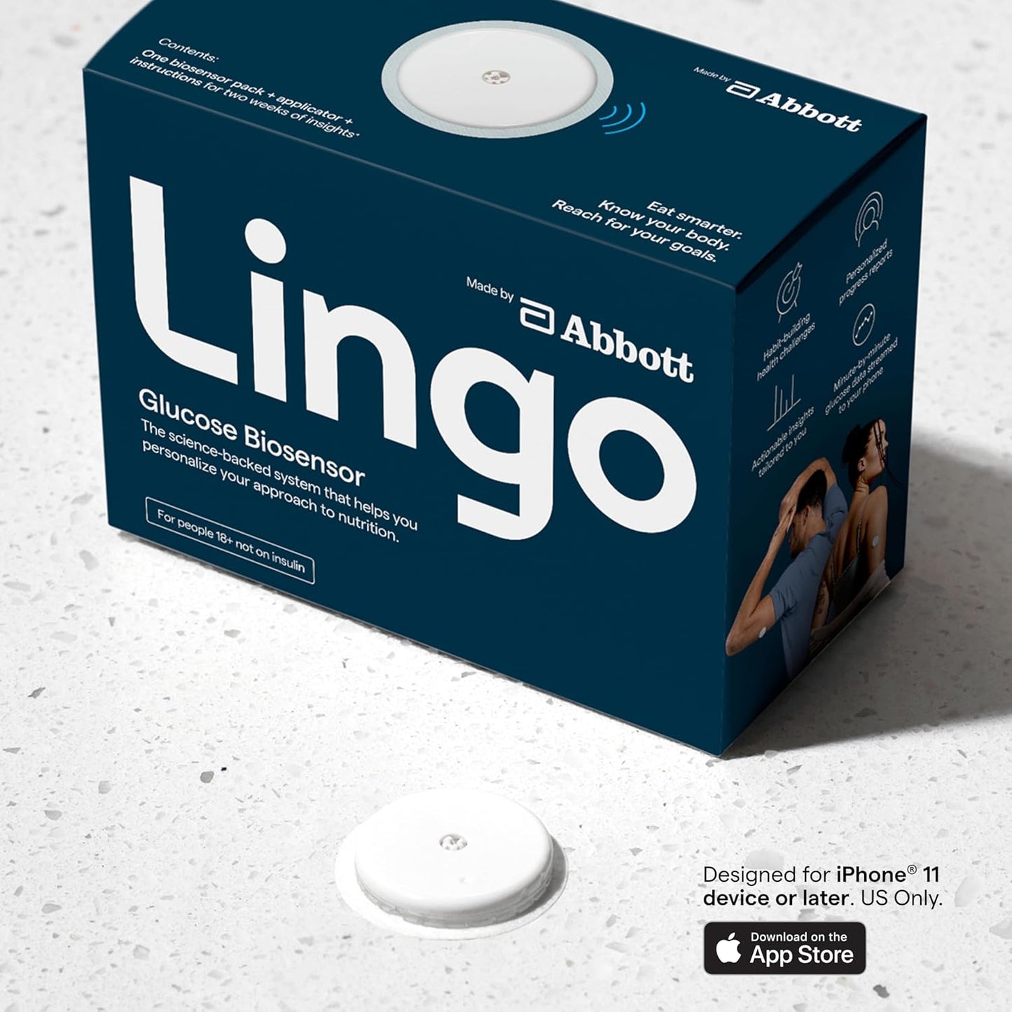 Abbott Lingo Continuous Glucose Monitor – 1 Sensor (14-Day Wear) [Bluetooth]