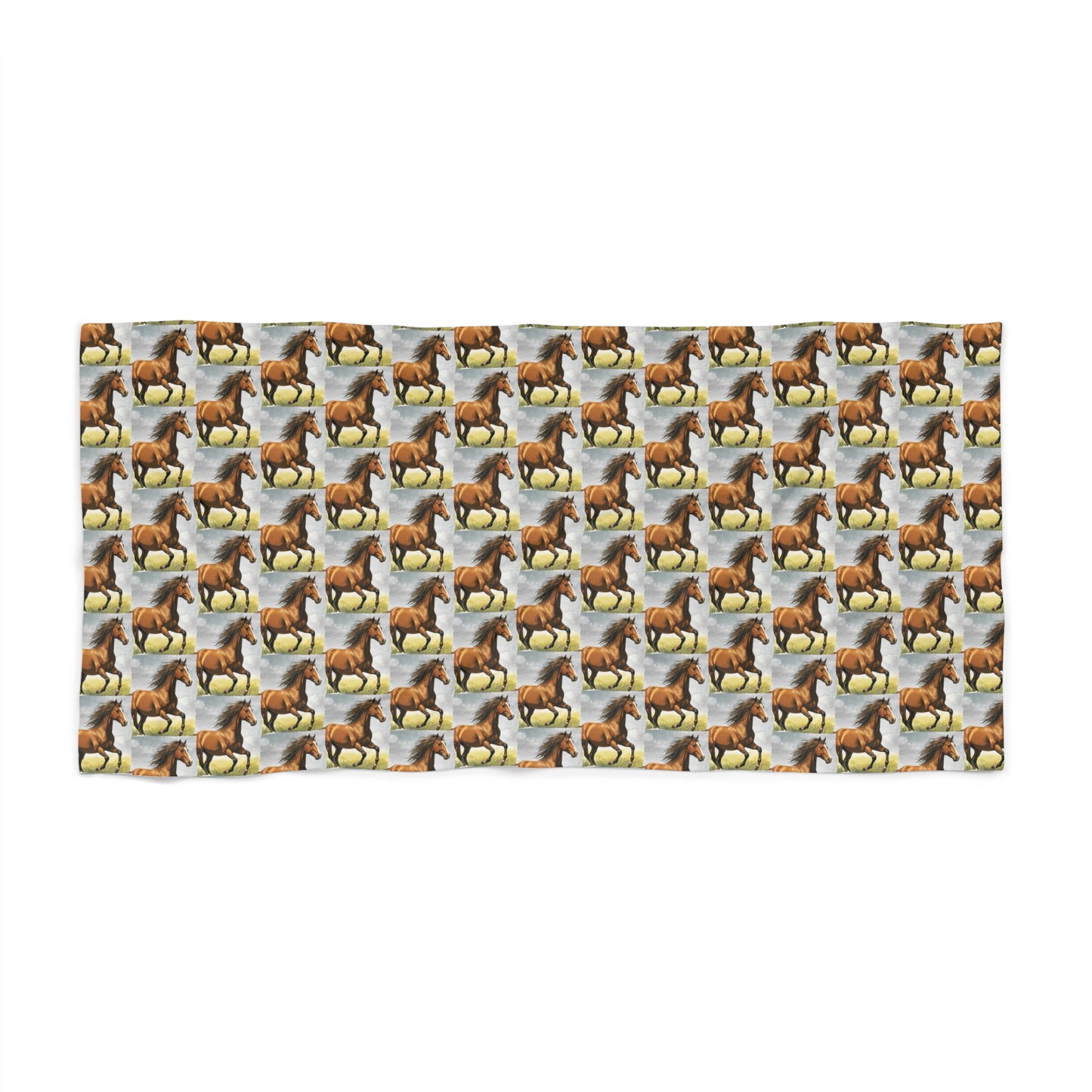 Sunset Horse Pattern Beach Towel | Repeating Horse Design