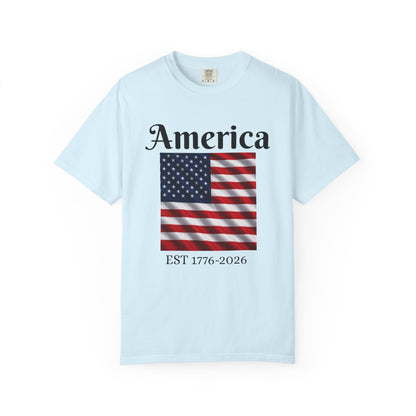 America Flag EST 1776-2026 T-Shirt | 250 Years Eagle Back Graphic