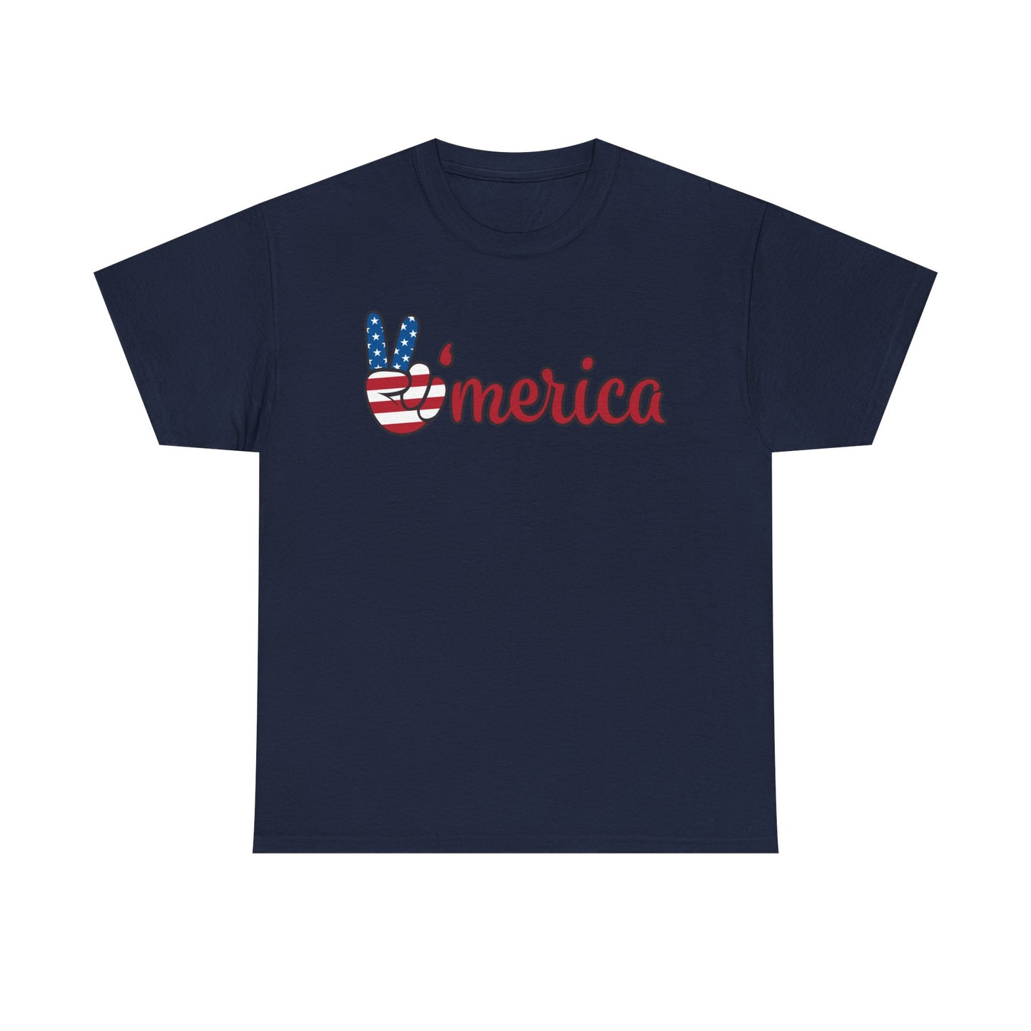 Merica Peace Hand graphic Tee | American Flag Popsicle back, Patriotic Fourth of July