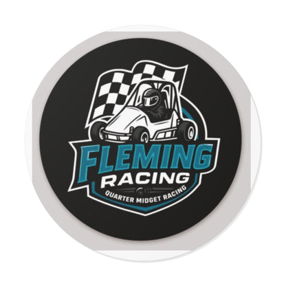 Fleming Racing Sticker | Round Vinyl Racing Logo, Quarter Midget Car