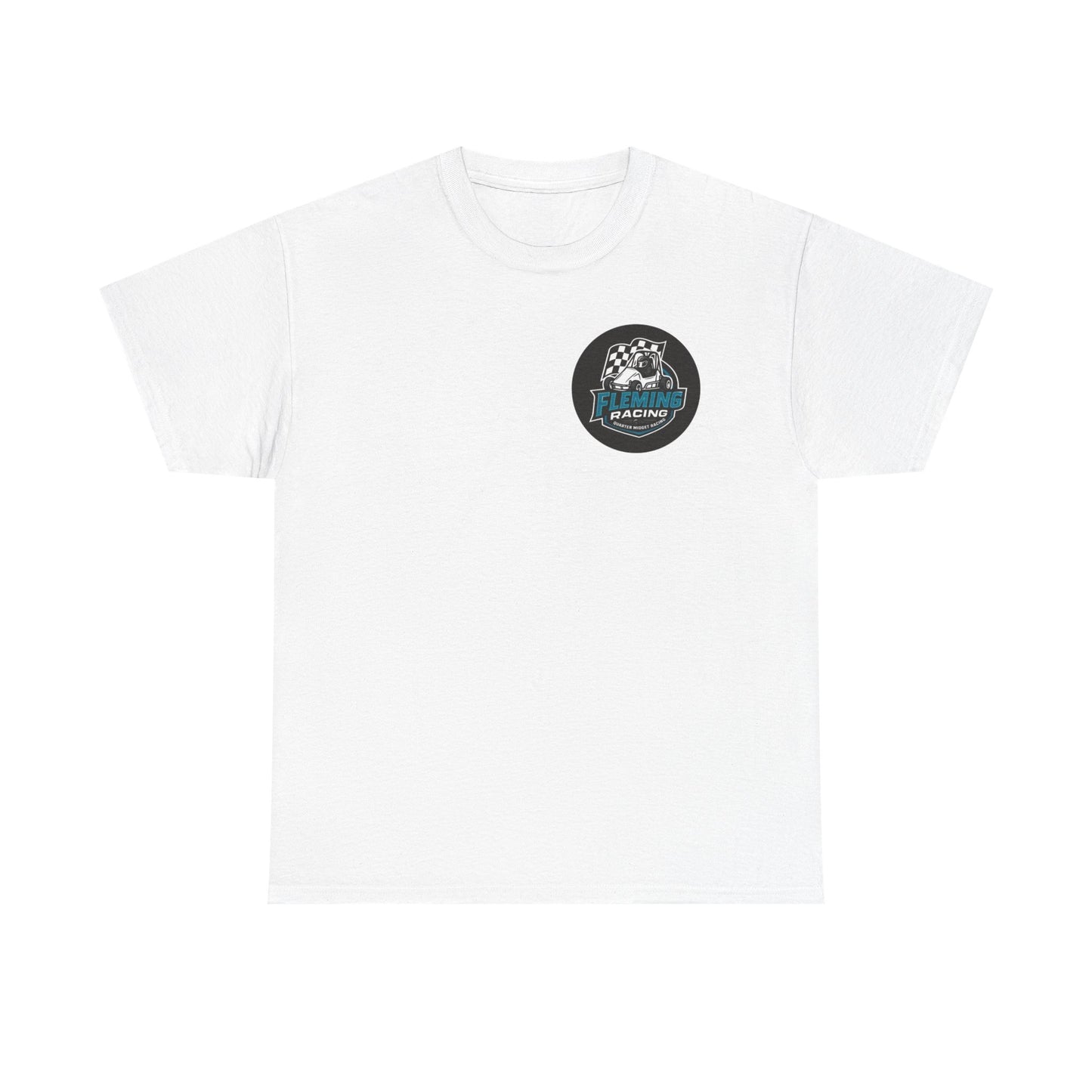 Fleming Racing Logo T-Shirt | Vintage Sprint Car Graphic, Checkered Flag
