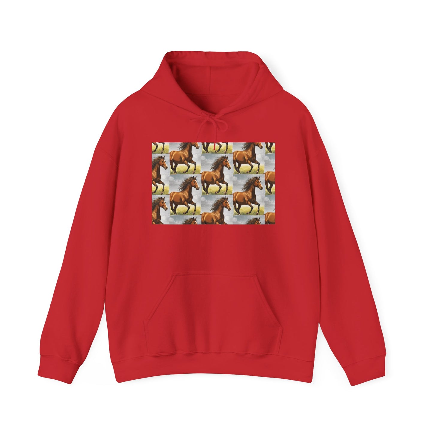 Brown Horse Pattern Hoodie | Galloping Horse Repeat Design