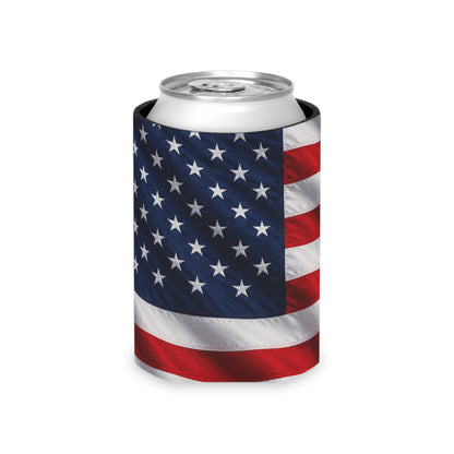 American Flag Can Cooler | USA Stars Stripes Beverage Sleeve