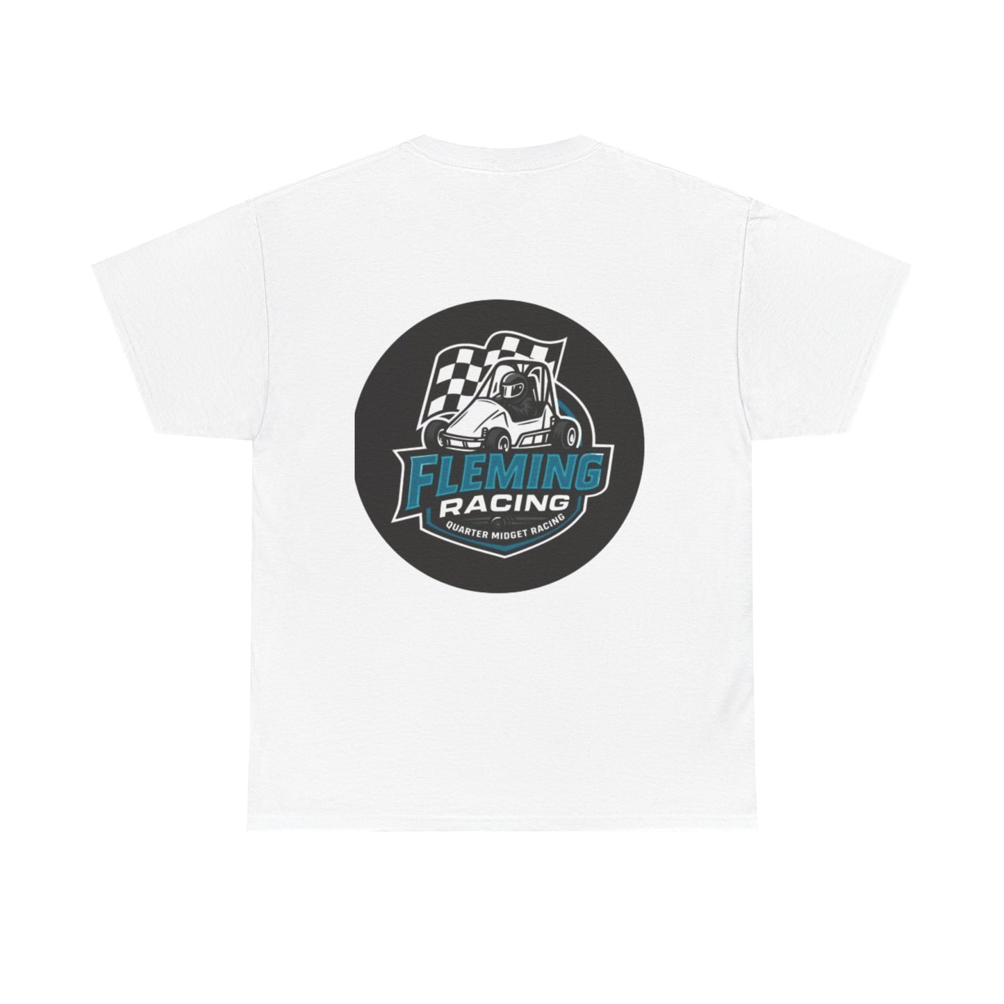 Fleming Racing Logo T-Shirt | Vintage Sprint Car Graphic, Checkered Flag