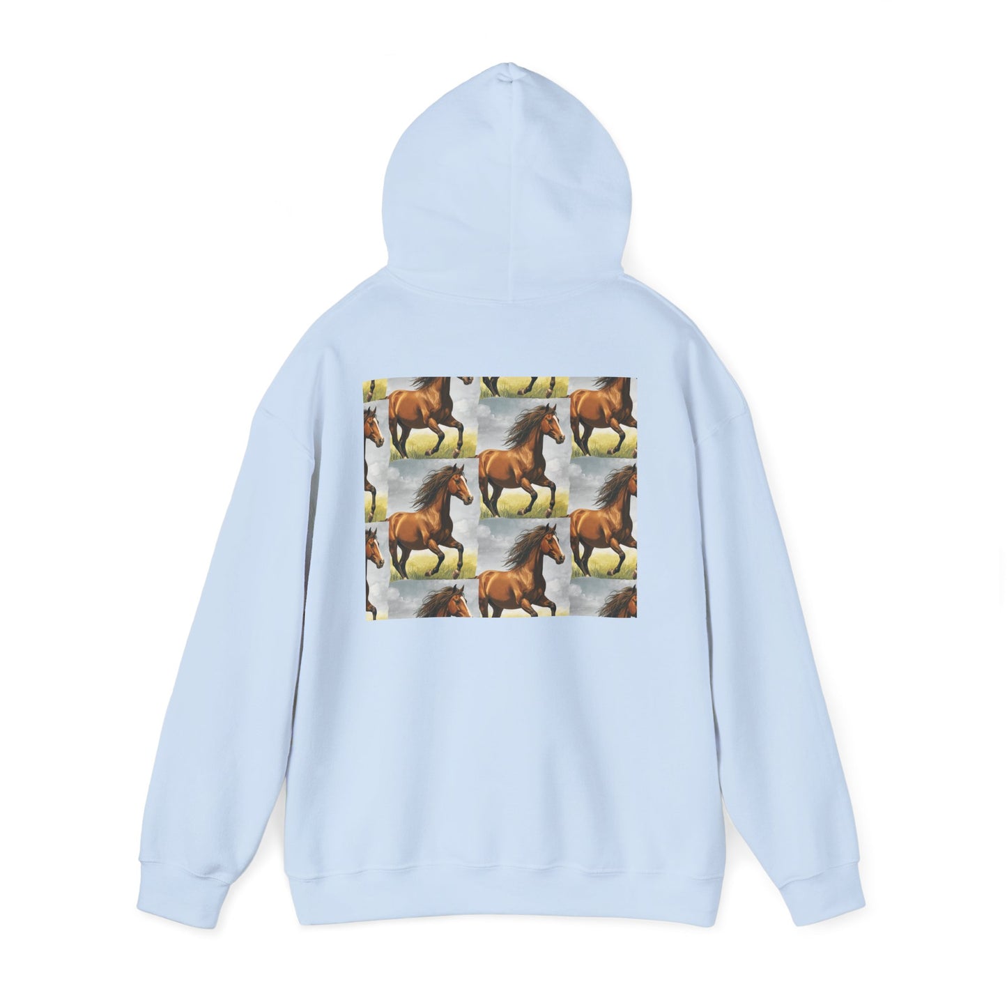 Brown Horse Pattern Hoodie | Galloping Horse Repeat Design