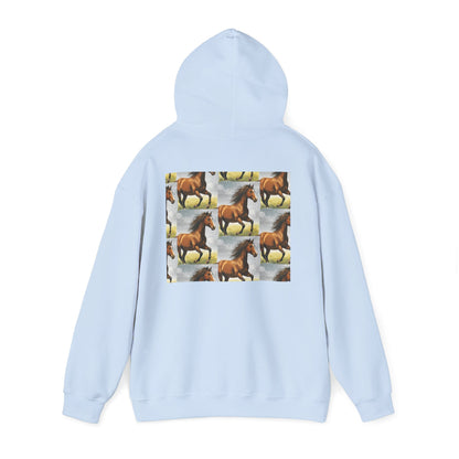 Brown Horse Pattern Hoodie | Galloping Horse Repeat Design