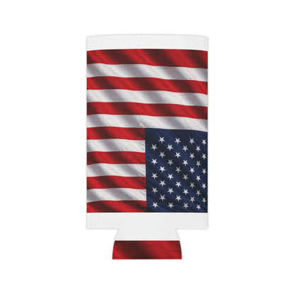 American Flag Can Cooler | USA Stars Stripes Beverage Sleeve