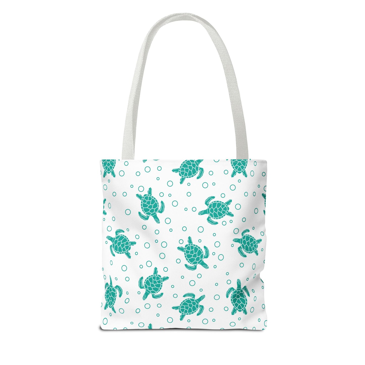 Teal Sea Turtle Pattern Tote Bag | Repeating Turtle Print