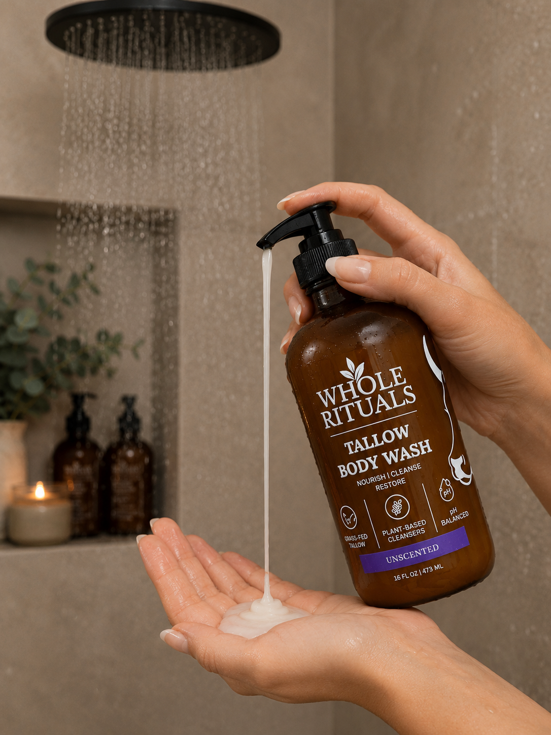 Unscented Tallow Body Wash – 16 oz